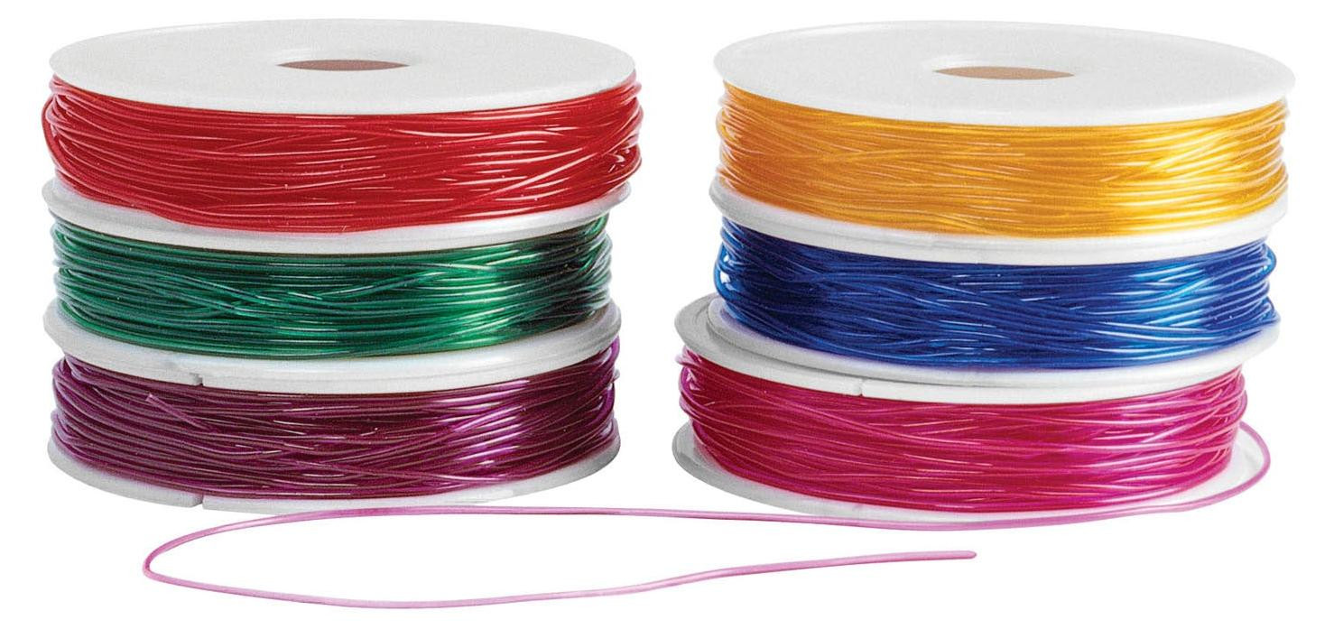 Colorations Rekbaar Parelkoord Speelgoed Kleurrijk 6 Spoelen 55 meter per spoel