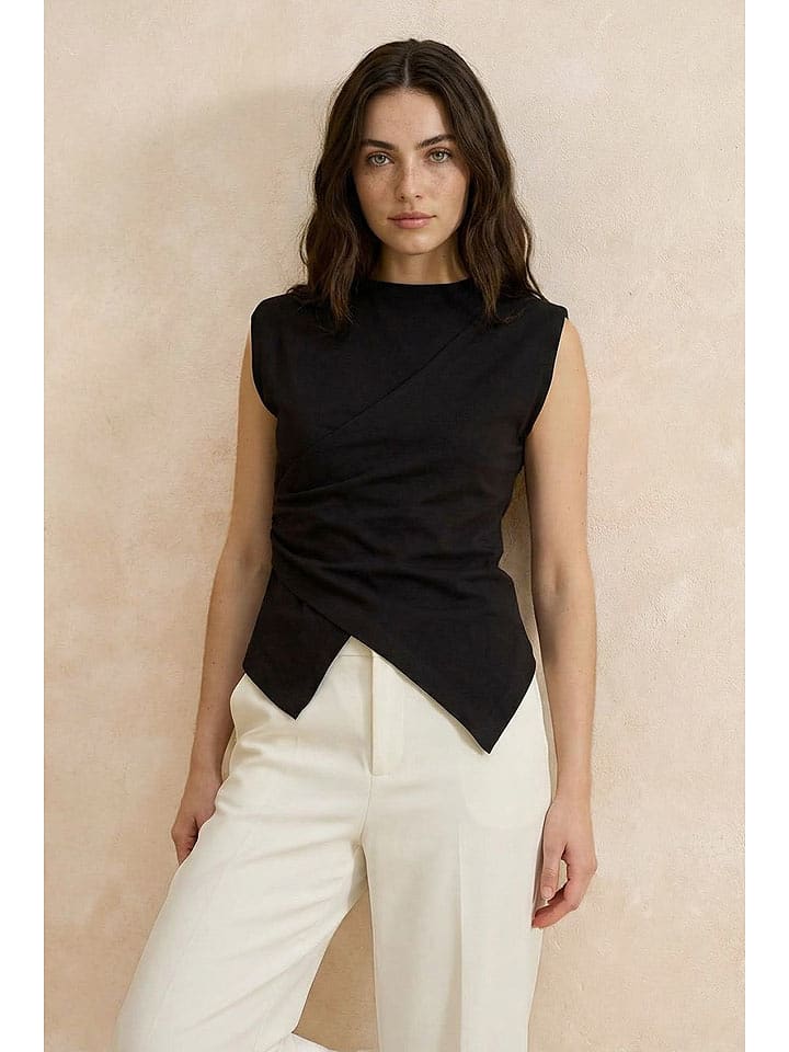 trendyol Blusentop in Schwarz - L