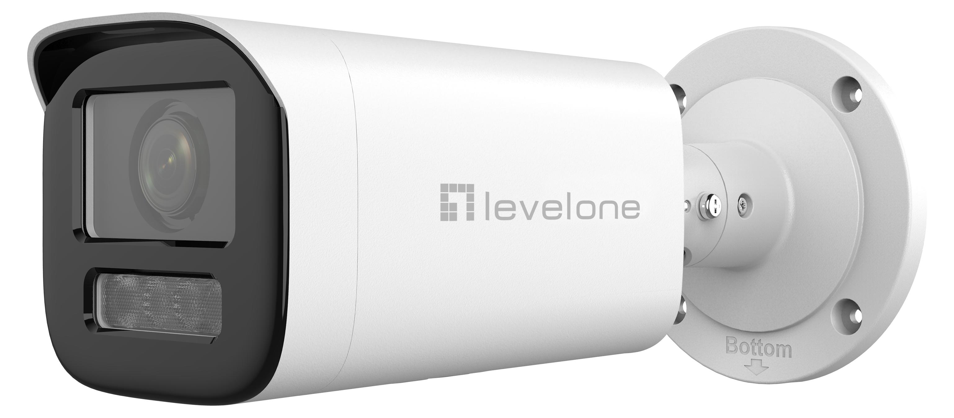 LevelOne GEMINI Zoom IP-Kamera, 2 MP, Zoom, H.265, Innen-/Außenbereich, IP-Sicherheitskamera, Innen & Außen, Kabelgebunden, 120 dB, Wand, Weiß