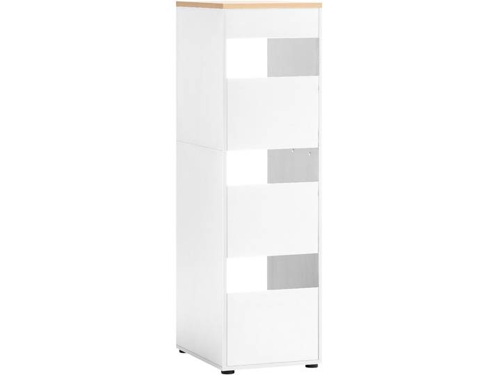 Wäscheschrank SCHILDMEYER Solea, Wäscheschrank, Made in Germany, B: 45 cm , weiß (mattweiß, eichehellfarben), B:45,1cm H:154,7cm T:60cm, FSC-zertifizierter Holzwerkstoff, Schränke, Wäscheschrank, Solide Verarbeitung - Dieses Produkt ist in Deutschland gefertigt