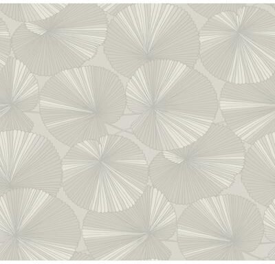 Candice Olson Layered Grey Lily Pads Wallpaper