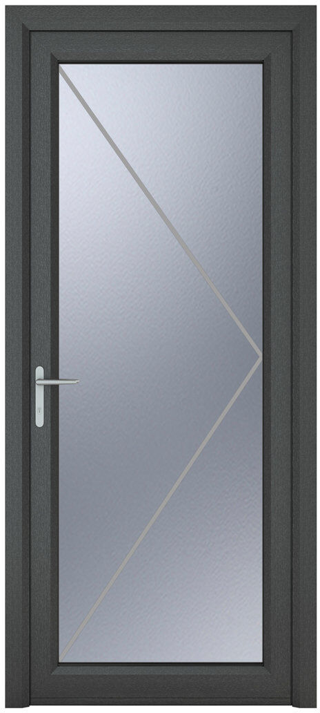 Crystal Direct Upvc Single Door Grey 209cm H x 92cm W x 7cm D