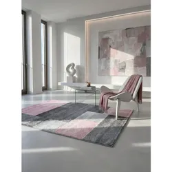Teppich Kurzflor SOLDA in Rosa, kariert, 160 x 230 cm