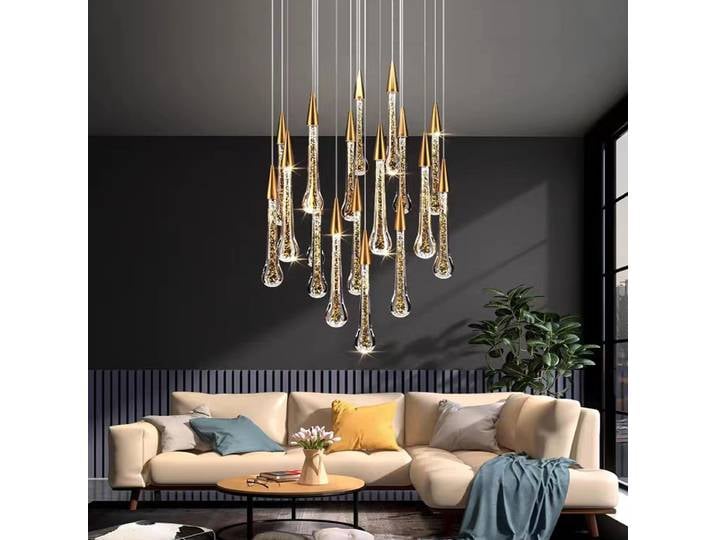 Nouveau Lustre de Plafond LED Moderne en Cristal 2026 – Idéal pour Restaurant, Escalier, Salon, Chambre à Coucher – Luminaire Artistique