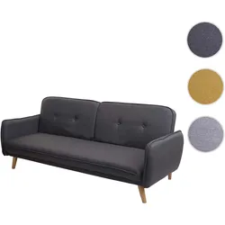 Schlafsofa HWC-J18, Couch Klappsofa Gästebett Bettsofa, Schlaffunktion Stoff/Textil 185cm ~ anthrazit-grau