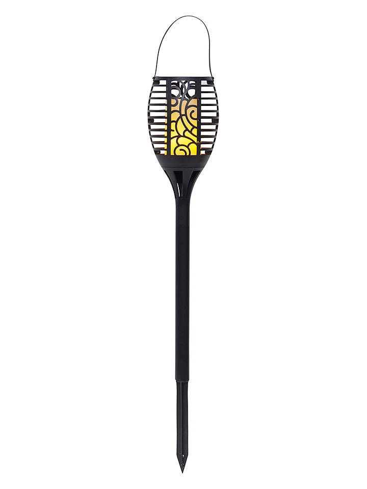 STAR Trading LED-Solar-Gartenstecker "Flame" in Schwarz - (H)42 cm - onesize