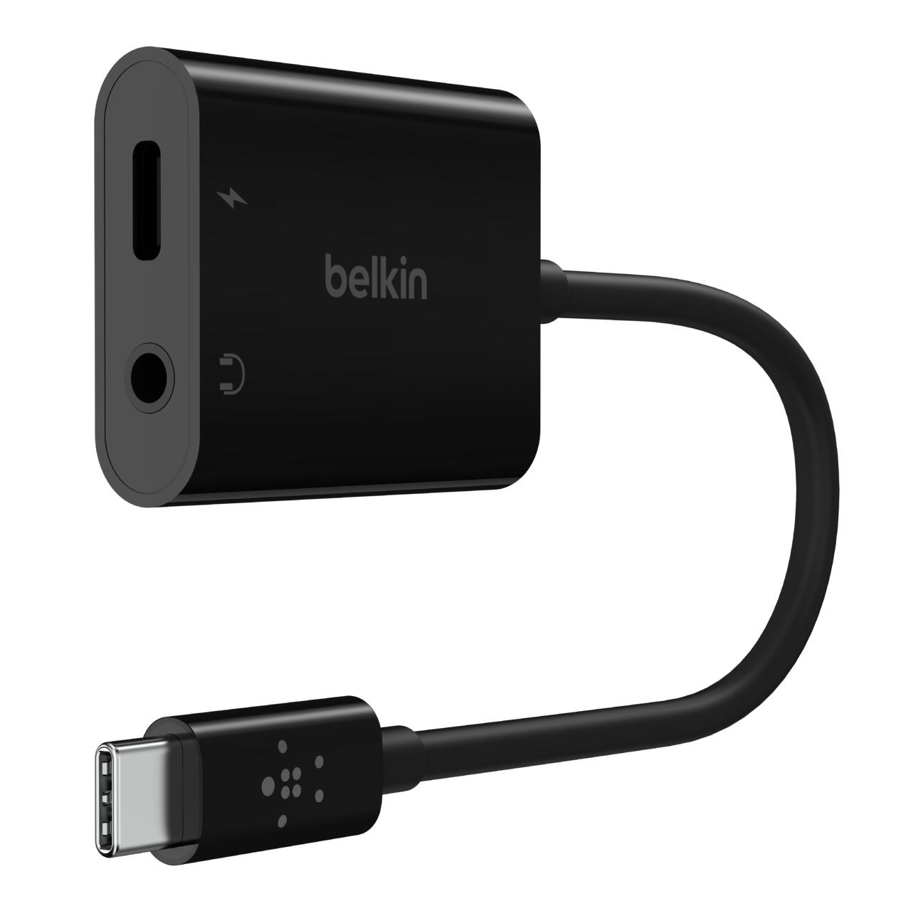 Belkin RockStar™ 3,5-mm-Klinken-Audio- und USB-C-Ladeadapter (60 W) schwarz NPA004btBK