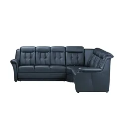 Polstermöbel Oelsa Komfort-Ecksofa aus Leder  Andorra ¦ türkis/petrol ¦ Maße (cm): B: 272 H: 99 T: 238.0