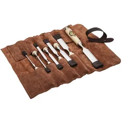Kirschen 8 Stechbeitel 4, 6, 10, 12, 16, 20, 26, 30 mm Ledertasche 1131002