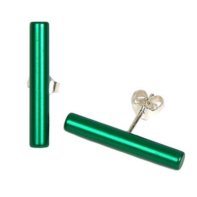 Paar Ohrstecker DEMARIE "eloxiertes Aluminium grün", Damen, Gr. one-size, Metall, grün, Ohrringe