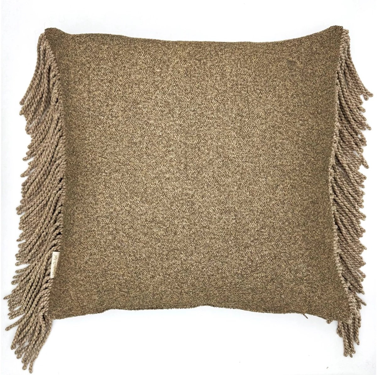 Menza Véronique De Kock Tokio Nights kussen - Taupe met franjes - 60 x 60 cm
