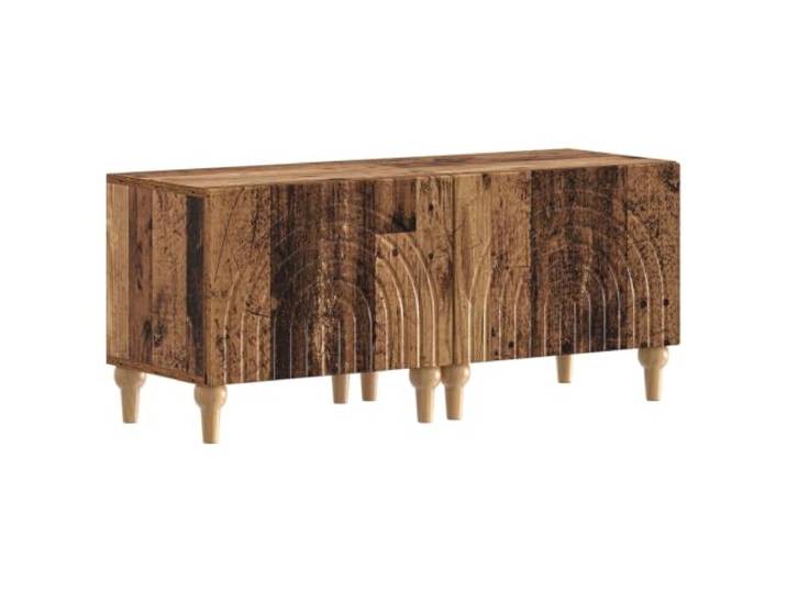 Favemtsl TV-Schrank 2er-Set, Lowboard Altholz-Optik Holzwerkstoff Zweiteiliges Mediamöbel fürs Schlafzimmer und Gästezimmer mit flexibel montierbaren Drehtüren und geräumigen Fächern.