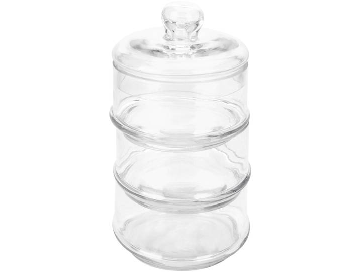 3-stöckige Glasschale mit Deckel, Ø 12cm x H 23 cm