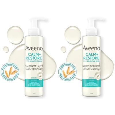 Aveeno Calm+ Restore nährender Hafer Gesichtsrein. 2x 2x200 ml Flüssigseife