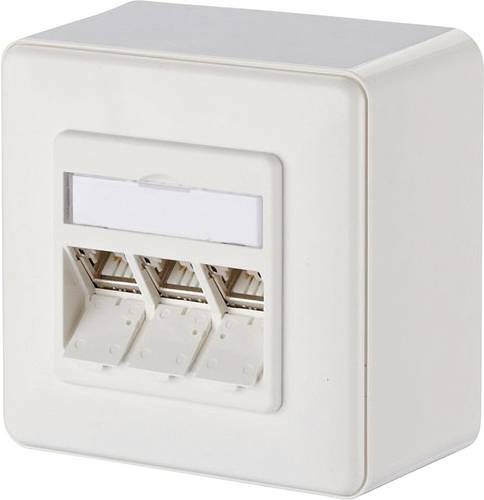 Metz Connect Netzwerkdose Aufputz CAT 6a 3 Port Reinweiß