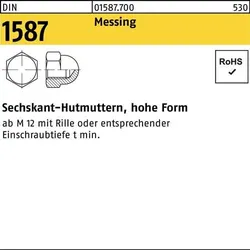 Sechskanthutmutter DIN 1587 M3 Messing 100 Stück