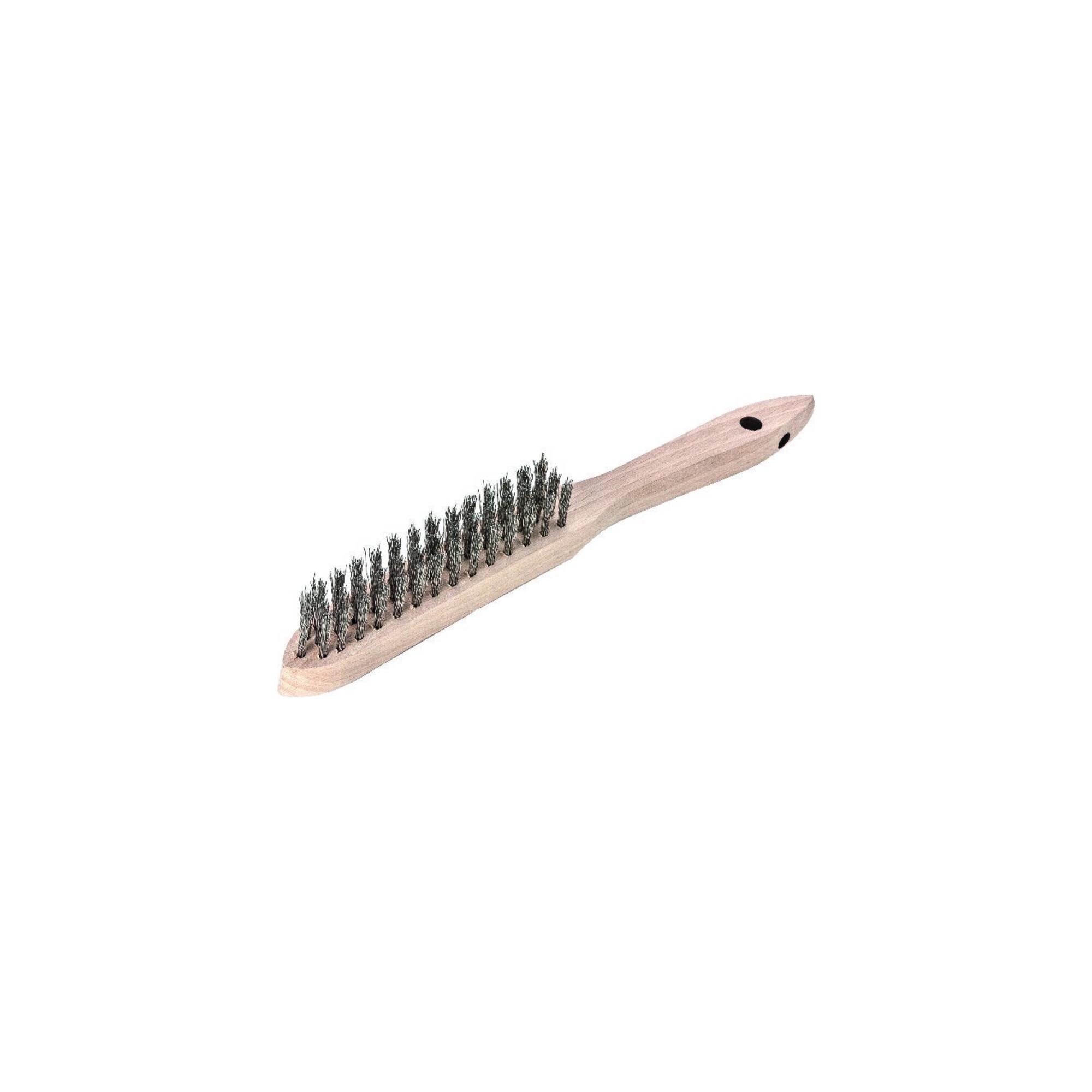 Lessmann Handdrahtbürste rostfrei gewellt 0,35mm 4-reihig (104641)