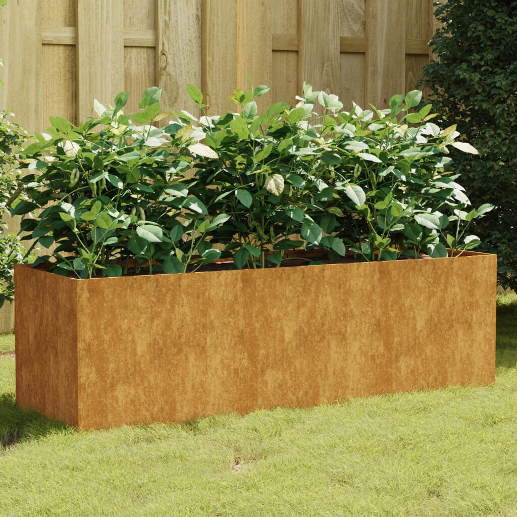 Rio Almarene Metal Raised Garden Bed Rusty 40cm H x 120cm W x 40cm D