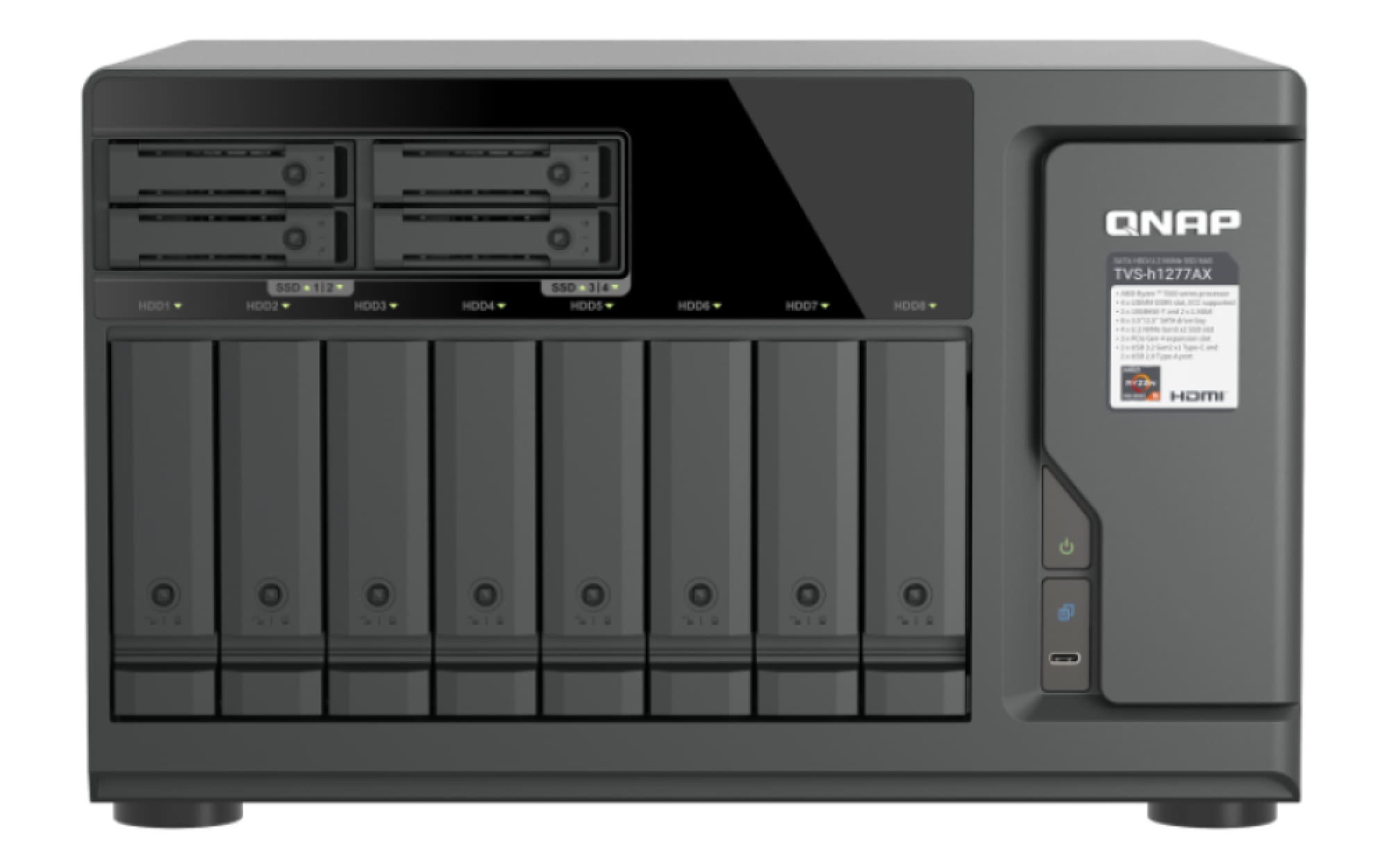 QNAP TVS-h1277AX-R5-16G NAS System 12-Bay + 4-Bay U.2 NVMe