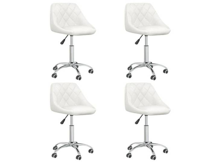 NEW 2026  Chaises à manger lot de 4 desgin pivotantes Pour 4 personnes Blanc Similicuir 46x44x(67.5-79) cm L108