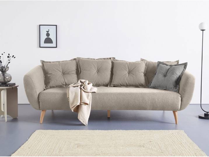 Home affaire 3-Sitzer Baggio modern und romantisches Design, bequem, Zierkissen inklusive