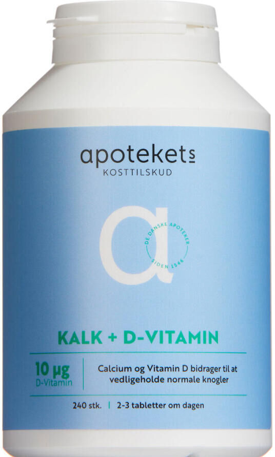 Apotekets Kalk + D-vitamin 10 mikg Kosttilskud 240 stk