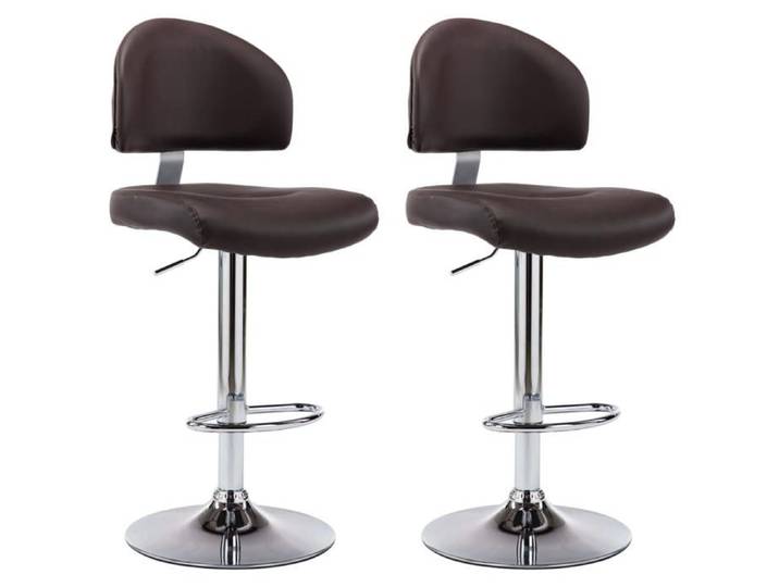 Saison Soldes  Tabourets de bar (2 PCS) - SARAZYJ - Chaises Haute moderne - marron similicuir MM566