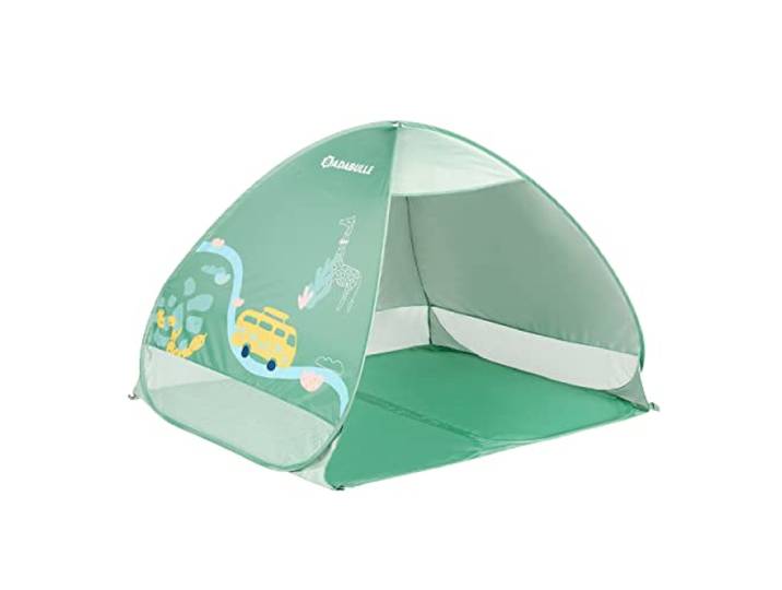 Badabulle Strandmuschel Safari mit UV-Schutz 50+, Strandzelt mit Pop-Up-System, 125 x 100 x 85 cm