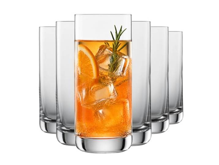 SCHOTT ZWIESEL Verres à long drink Simple (set de 6)\, verres rectilignes pour long drinks\, verres en cristal Tritan résistant au lave-vaisselle\, fabriqués en Allemagne (art. n° 123665)