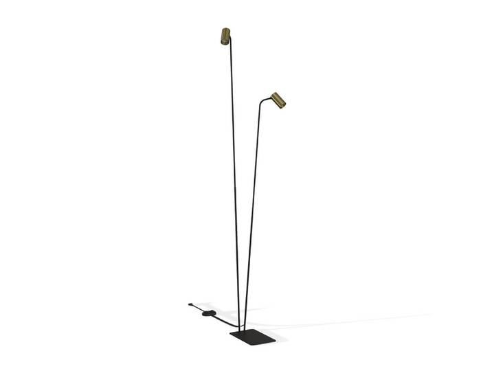 Landelijke leeslamp Mono goud met zwart Lyora - 7712