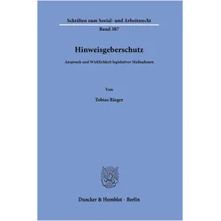 Hinweisgeberschutz, Fachbücher von Tobias Rieger
