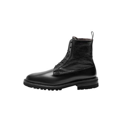 Schnürboots HENRY STEVENS "Winston PDB5", Herren, Gr. 42, grau (dunkelgrau), Hirschleder und Kalbsleder, Schuhe Schnürboots