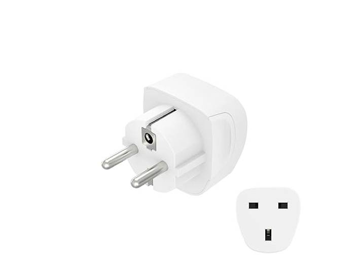 Hama Reiseadapter Typ E und F, Reisestecker Typ G nach Europa (universal für Geräte aus UK, England, Commonwealth, einsetzbar in den meisten europäischen Ländern und vielen weiteren, 3polig) weiß