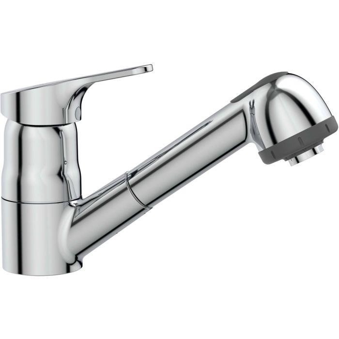 Ideal Standard CeraFit Küchenarmatur BC146AA mit herausziehbarer Handbrause, verchromt