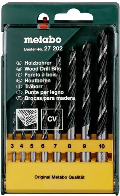 Coffret de mèches à bois, 8 pièces metabo (627202000)