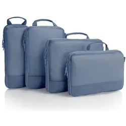 Heys EcoTex - 4pc Kompressionspackwürfel Set, Packsack, Mehrfarbig, Blau