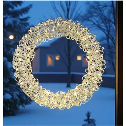 FHS, Weihnachtsbeleuchtung, Silberkranz LED 30x8x30cm