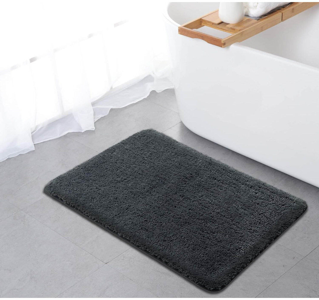 Ebern Designs Rectangle Bath Mat Dark Grey 50cm/80cm