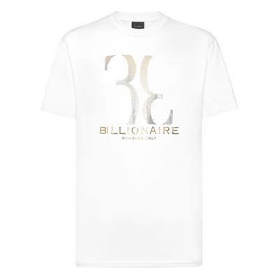 T-Shirt BILLIONAIRE "Logo", Herren, Gr. M, weiß (01, weiß), Obermaterial: 100% Baumwolle, Shirts T-Shirt
