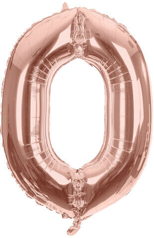Folienballon "0", rosé, 86 cm