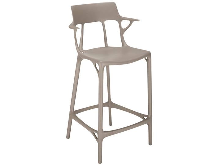 Barhocker, Recyceltes Technopolymer, Grau, 99 cm Höhe, Modern, Kartell