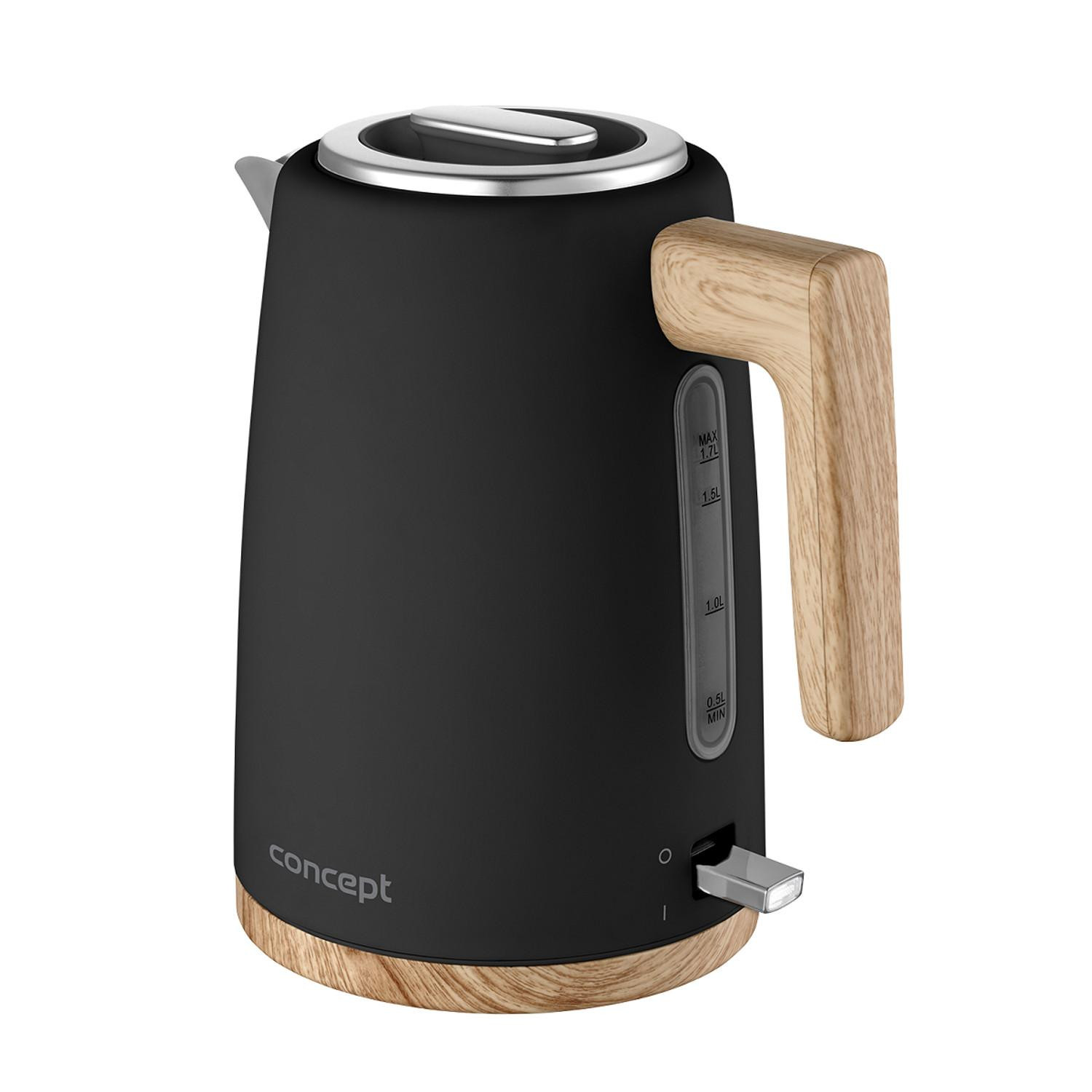 Concept RK3316 roestvrijstalen waterkoker, 1,7 liter, zwart