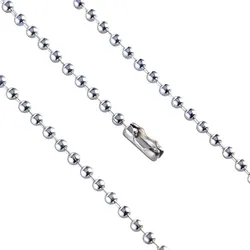 100 Kugelketten, 2,4 mm, 760 mm, silber, nickelfrei, 100 Stück, Metall