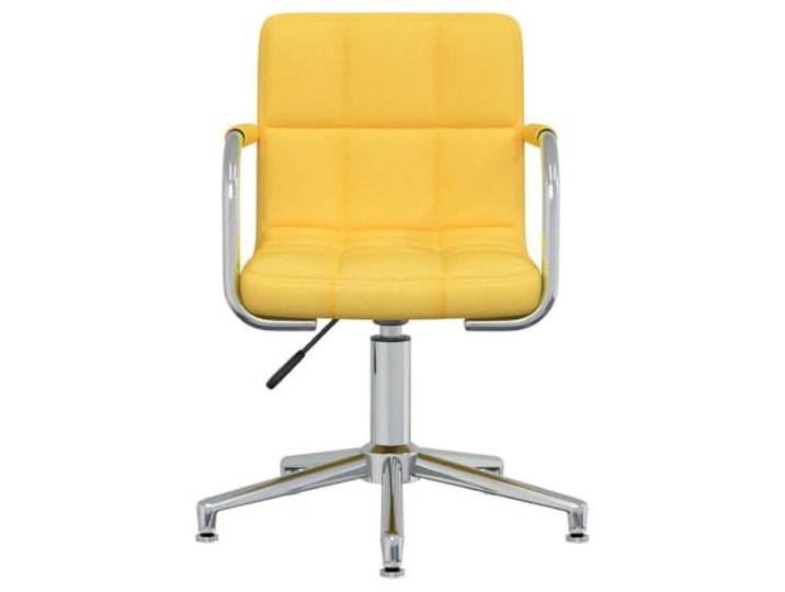 NKOPPFG Esszimmerstuhl Drehbar Senfgelb Stoff Stahlrahmen, Gasdruckfeder, 360 Grad drehbar, dicke Polsterung, Esszimmer, Küche