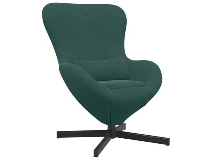 Heofavd Eiersessel mit Drehfunktion Samt Dunkelgrün 63 x 73 x 90 cm