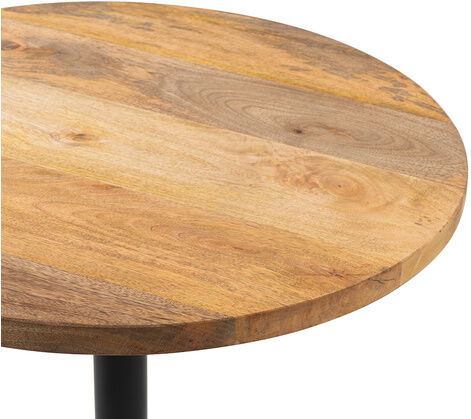 Miliboo Runder Bistrotisch aus Massivholz und schwarzem Metall D60 cm MEERA