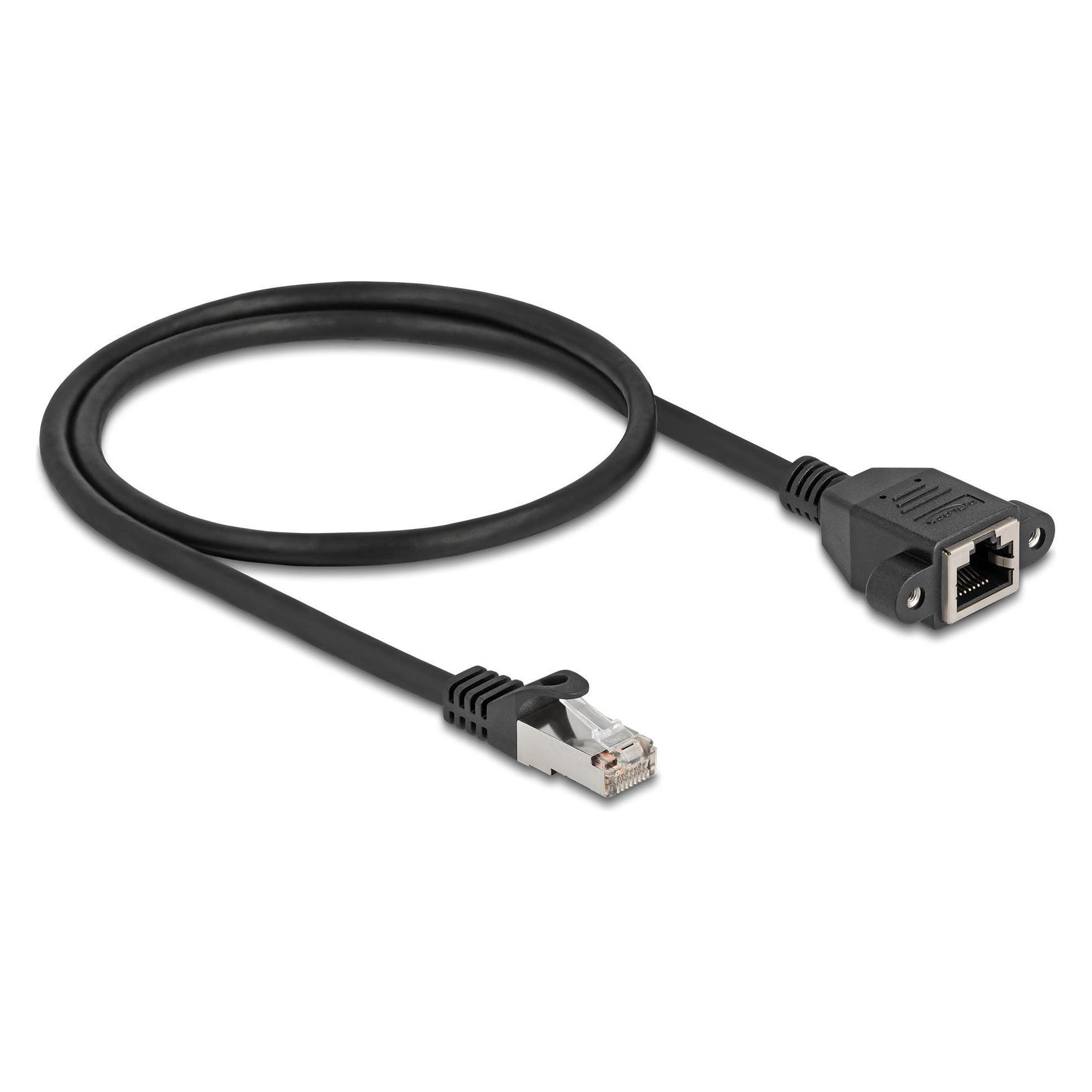 Delock Netzwerk Verlängerungskabel S/FTP RJ45 Stecker zu RJ4 (S/FTP, CAT6a, 0.50 m) (90774)