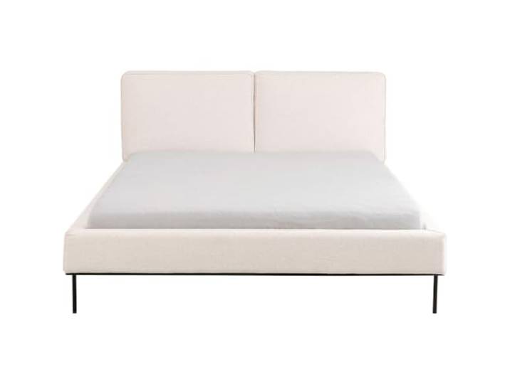 Kare Design Bett East Side, Beige, Polsterbett, Stahl Gestell, Massivholz, Easy Clean Bezug, 100x200x224 cm (H/B/T)