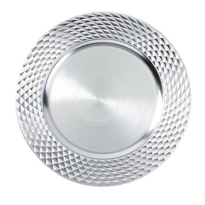Dekoteller 33cm Kunststoff Rauten - Silber