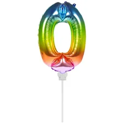 Folienballon "0", bunt, 36 cm